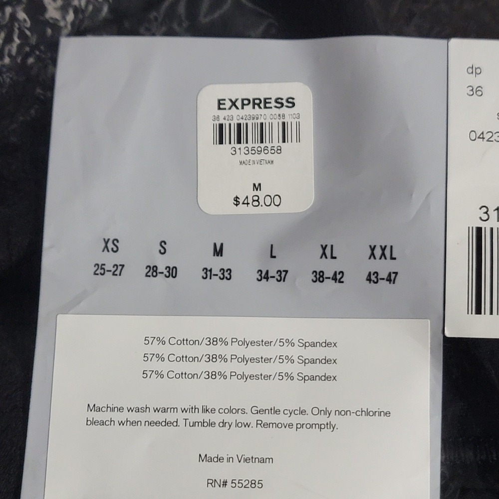 Express Comfort Cotton Trunks Mens Medium (31-33) Black 3-Pack Stretch - Picture 4 of 5